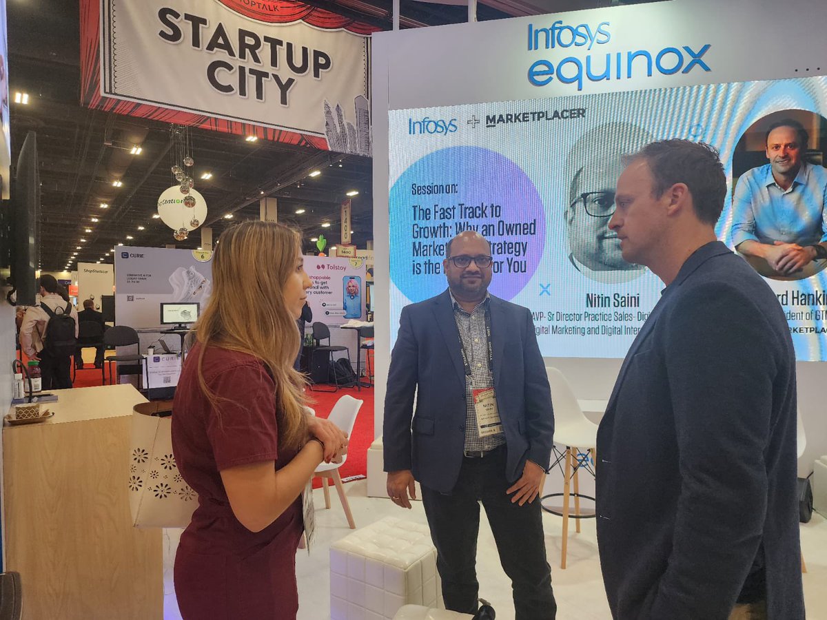 InfosysEvents's tweet photo. Are you looking for ways to enhance your customer experience and drive growth in today’s age? Visit us at booth #1230 at #Shoptalk2023 to explore innovative solutions and learn how we can help you achieve your goals. #HumanCentricCommerce https://t.co/zp2IhwwC7X https://t.co/rjlxGOYuvD