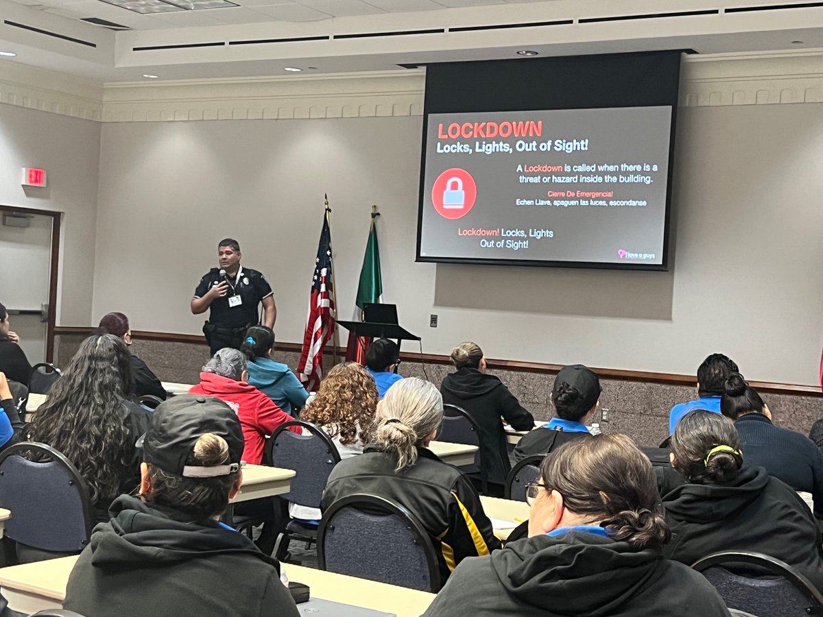 Thank you Officer Hinojosa <a href="/McAllenISD/">McAllen ISD</a> @mcallenisdpolice for an excellent training of all cafeteria managers and cafeteria assistant managers on campus safety and security procedures.