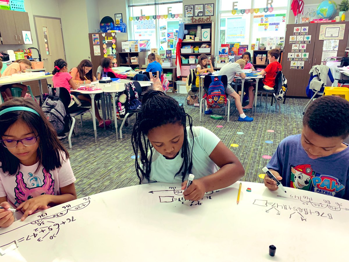 #MarchMathMadness challenge day 2! Working on adding 3 two-digit numbers on the number line during guided math. Representing our models on our small group table is always fun! <a href="/HumbleElemMath/">Humble ISD Elementary Math</a> <a href="/MrsHudson_GE/">Mrs. Hudson</a>