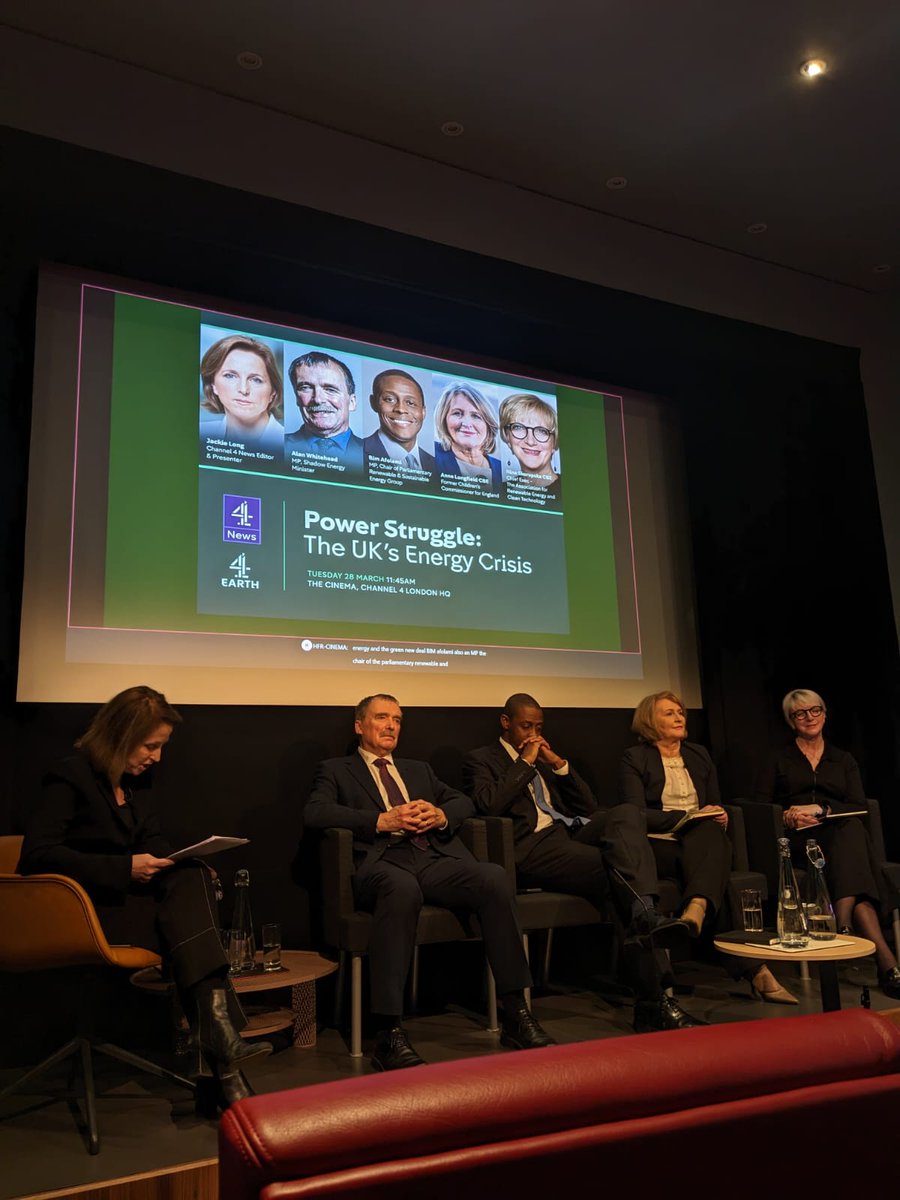 channel4earth's tweet photo. A very insightful panel discussion today about the UK’s #energycrisis, hosted by @JackieLongc4 from @Channel4News. We explored the causes, solutions, learnings and the future of the crisis. 

  Panellists: 
@alanwhiteheadmp 
@BimAfolami
@annelongfield
@NinaSkorupska https://t.co/qrRie4qyLk