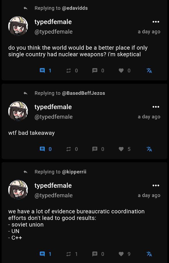 JByte777's tweet photo. #twitter #posts #meta #craftprogramming #cottagecore #liberty #equilibrium #Memes #technology #programming #MachineLearning 

Good #tweets from @typedfemale ^^ https://t.co/AaXCXwrDHQ