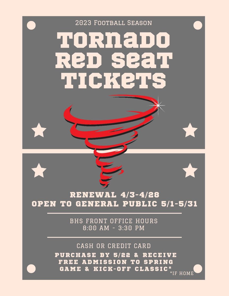Don't miss your opportunity to secure Red Seat Tickets for a highly anticipated season! Purchase before May 25 and receive free entry into the Spring Game!