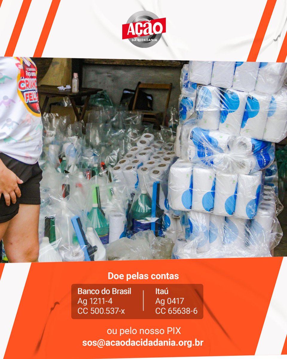 acaodacidadania's tweet photo. Junte-se a nós para acolher as vítimas. Com a sua doação, levamos alimentos, kits e o que for necessário. Doe pelo PIX sos@acaodacidadania.org.br ou pelo site https://t.co/W3QUUR8ugC.

#QuemTemFomeTemPressa #Chuvas #Acre #RioBranco #Maranhão #Solidariedade https://t.co/utY0TSggab
