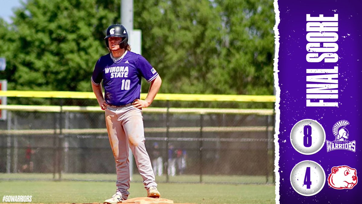 Warriors WIN! 8-4 over Minot State in game one of today's doubleheader. Peyton Lee throws a complete game to earn the win. Steele Beatty and Dane Weiland each collect two hits for WSU.