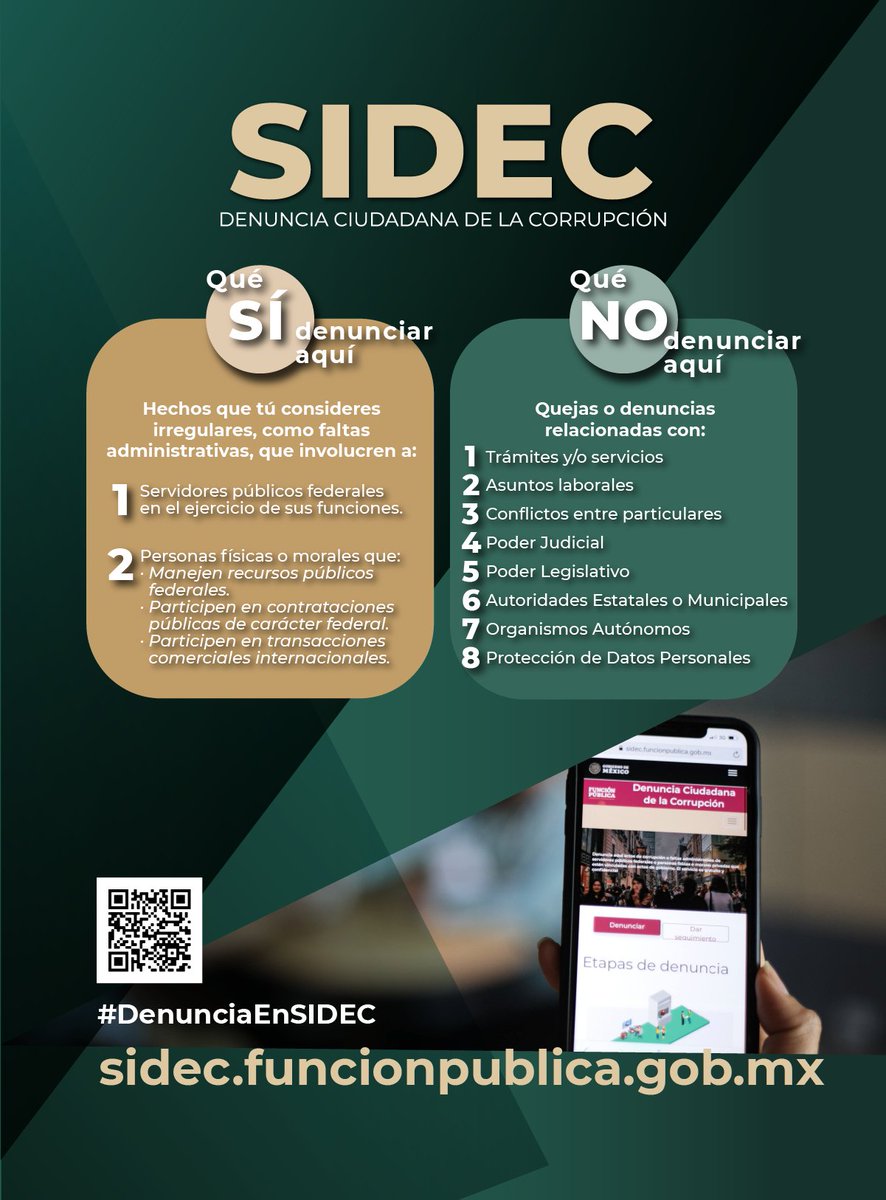 asipona_sc's tweet image. Conoce lo que puedes denunciar en el #SIDEC 
sidec.funcionpublica.gob.mx