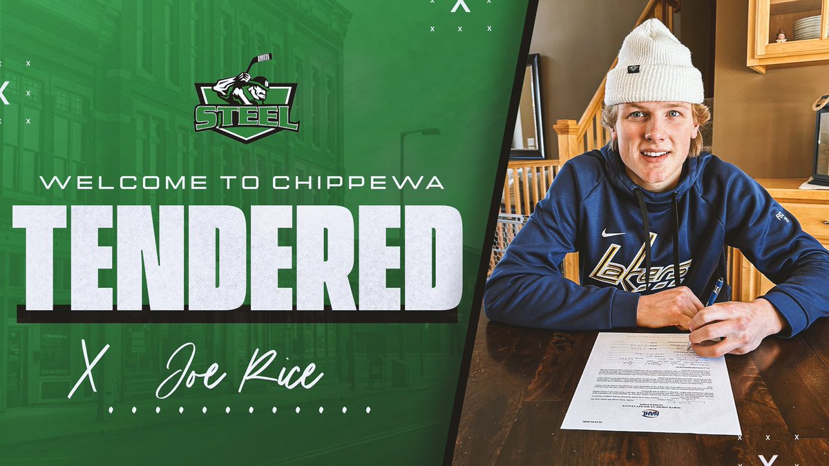 🚨 TENDER ALERT 🚨 

The Chippewa Steel are excited to announced they have tendered Joe Rice. He most recently has played a few seasons with Prior Lake High. 

Welcome and congratulations Joe! #RallyTheValley