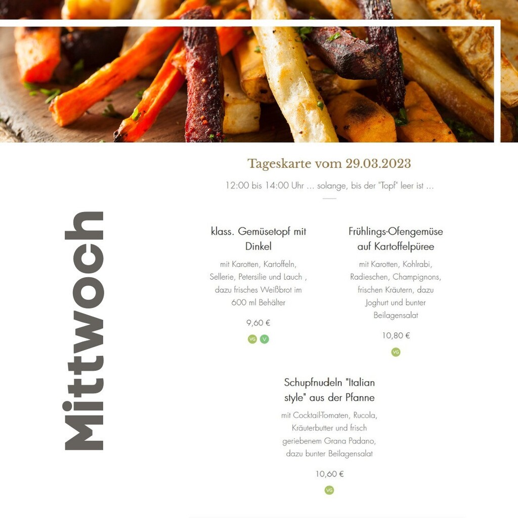 Wir wären jetzt früüüühlingsstartklar, Ihr auch? .. gerne auch mit Sonnenbrillen-T-Shirt-Wetter...😉...

#vegetarisch #vegan #restaurant #mittagessen #ingolstadt #frühling #gemüse #frisch #veganfood #food #lunch #nürnberg #spring #lecker #veggie #heal… instagr.am/p/CqWLwkWj3Gd/