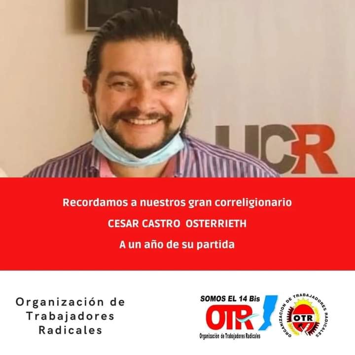 Hoy recordamos a un amigo y increíble militante de la OTR Cesar siempre estaras presente en nuestro corazón