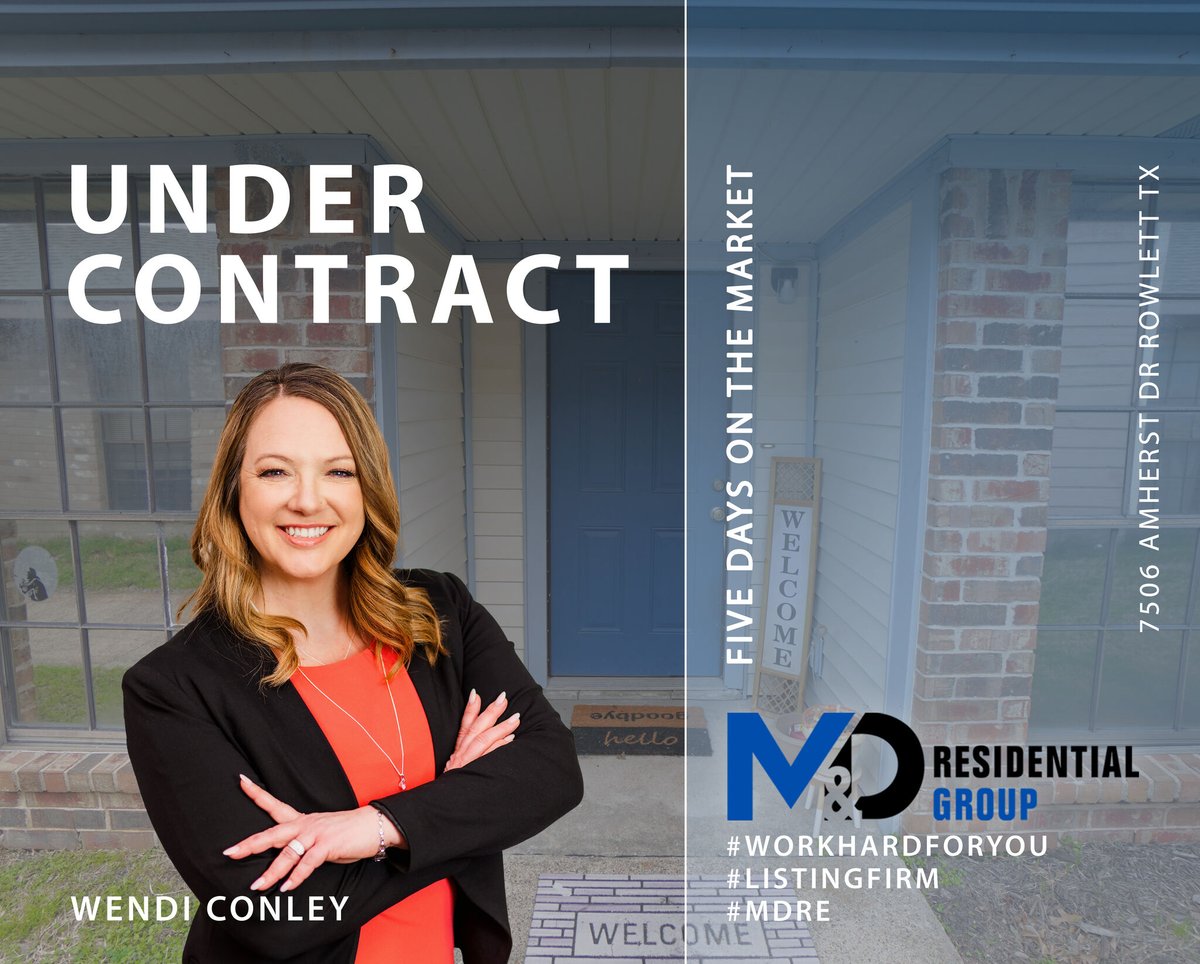 mdregroup1's tweet photo. 🏡 Under Contract by Wendi Conley
📍 Located in Rowlett, Texas
🔥 FIVE DAYS ON THE MARKET!! 🔥
Contact Wendi for your Real Estate needs ➡️ https://t.co/hQXMDteDuy
💻 https://t.co/ZC9N7DGFyg | ☎ (972) 772-6025
#WorkHardForYou #MDRE #ListingFirm https://t.co/iSwxty6G8h