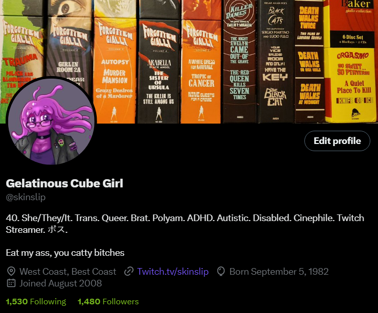 Gelatinous Cube Girl on Twitter "updated the profile"