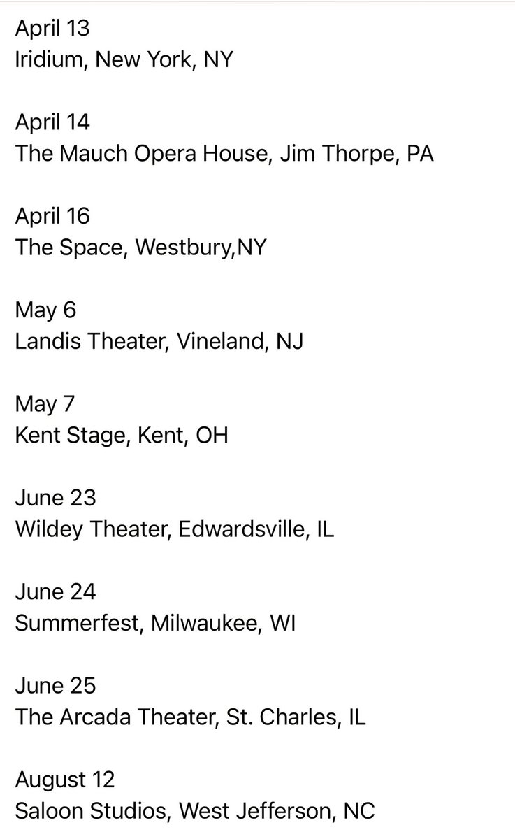 2023 Tour schedule updated…