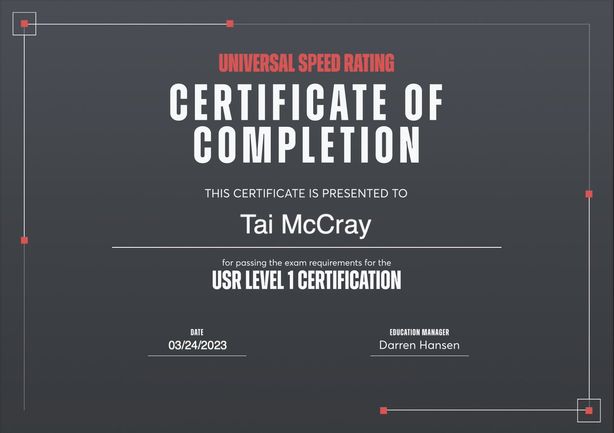 Universal Speed Rating tweet media