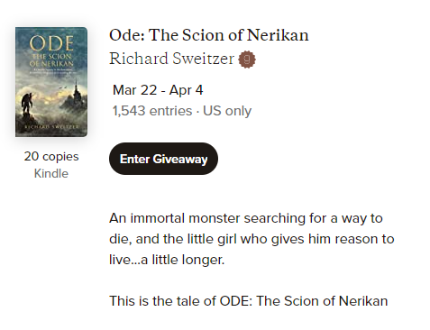 Time is running out to win 1 of 20 free copies of my new literary fantasy adventure via Goodreads! goodreads.com/giveaway/show/…
#fantasy #fantasybooks #highfantasy #highfantasybooks #adultfantasybooks #epicfantasy #epicfantasybooks #bestfantasybooks #newfantasybooks #freefantasybooks