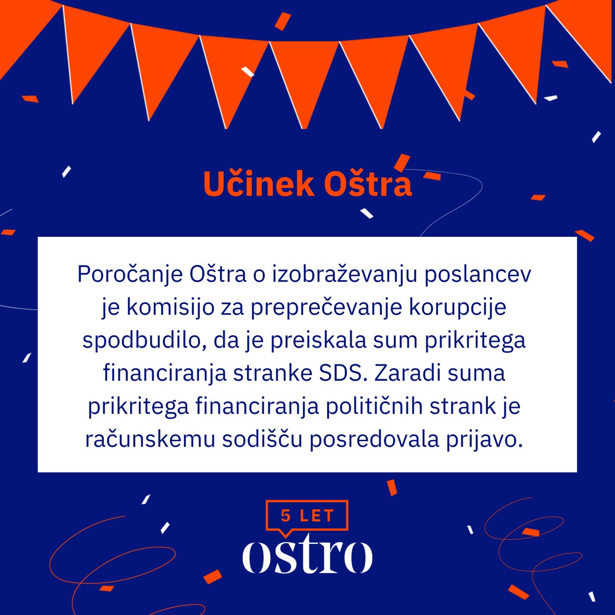_ostro_'s tweet photo. 💥UČINEK OŠTRA💥
Ob bližajoči se 5. obletnici delovanja smo naredili inventuro, z vami pa delimo nekatere učinke našega dela.

O tokratnem lahko preberete tukaj:
https://t.co/ci3J0p6pdK

#5kaNa5ko #PodpriOštro https://t.co/6oyADvz6Ok
