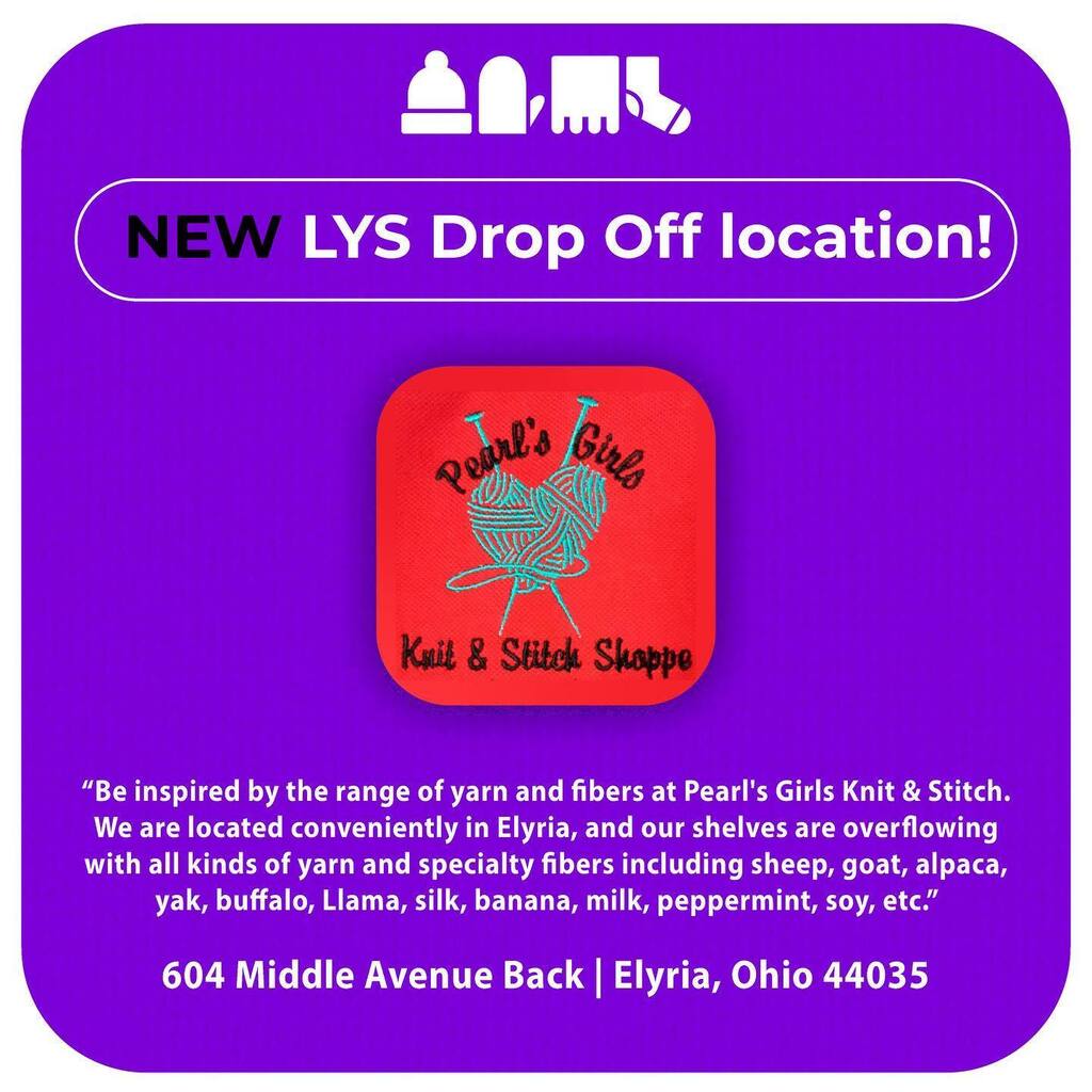 Knit the Rainbow has a new Local Yarn shop drop-off location with Pearl’s Girls Knit and Stitch Shoppe!

“Be inspired by the range of yarn and fibers at Pearl's Girls Knit &amp; Stitch. We are located conveniently in Elyria, and our shelves are overflowing w… instagr.am/p/CqWLWlfpb4O/