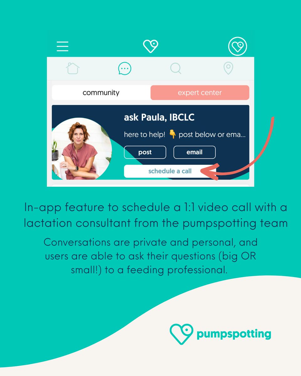 pumpspotting's tweet photo. We’re so excited about the launch of two new features -- IBCLC fireside chats &amp; office hours🔥
We can't wait to offer more personalized support to wholly nourish our parents while they nourish their tiny humans 🤗
#babyfeedingsupport #lactationsupport #breastfeedingsupport https://t.co/UFFhF1uTSL
