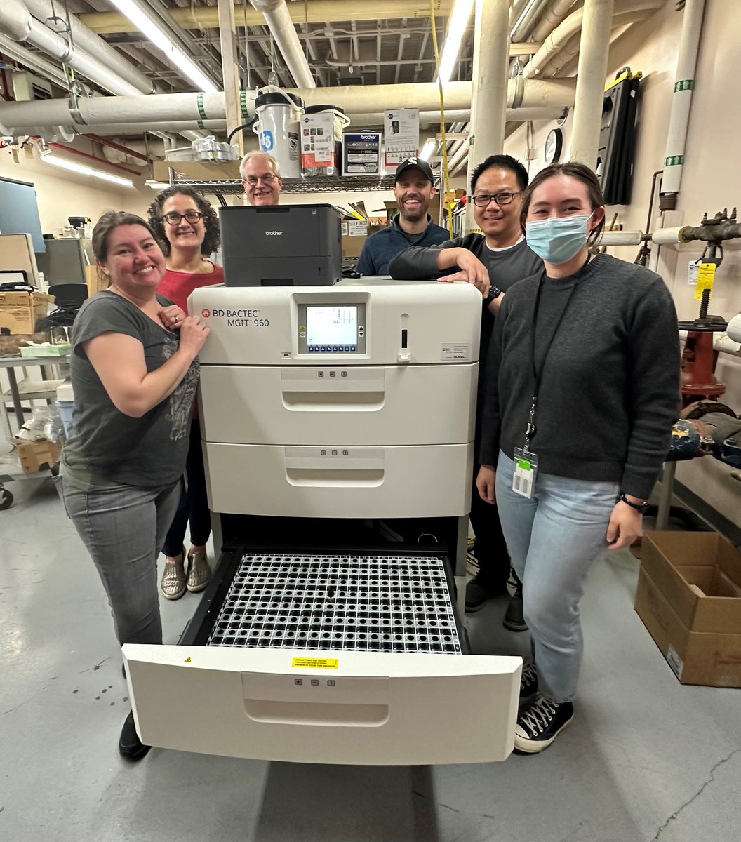 WADeptHealth's tweet photo. Our Tuberculosis Lab team at the Public Health Laboratory has updated its efforts to eliminate tuberculosis in Washington with this new Mycobacteria Growth Indicator Tube (MGIT) system. https://t.co/oFdJiKYAJd