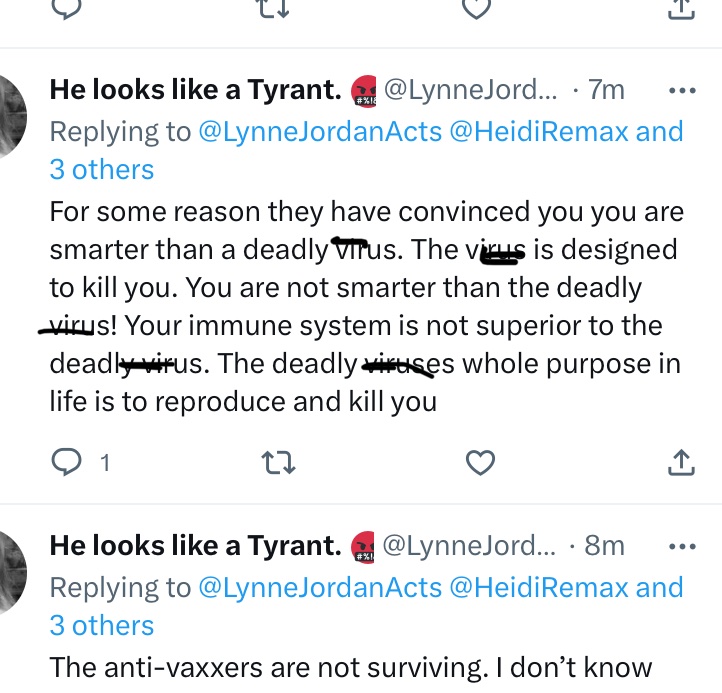 <a href="/LynneJordanActs/">He looks like a Tyrant. 🤬🤡💩</a> <a href="/MuchemiKimani1/">Muchemi Kimani</a> <a href="/stkirsch/">Steve Kirsch</a> <a href="/IamBrookJackson/">Brook Jackson 💜</a> Exchange the word vaccine for  virus and I will agree with you.... if not this conversation is over