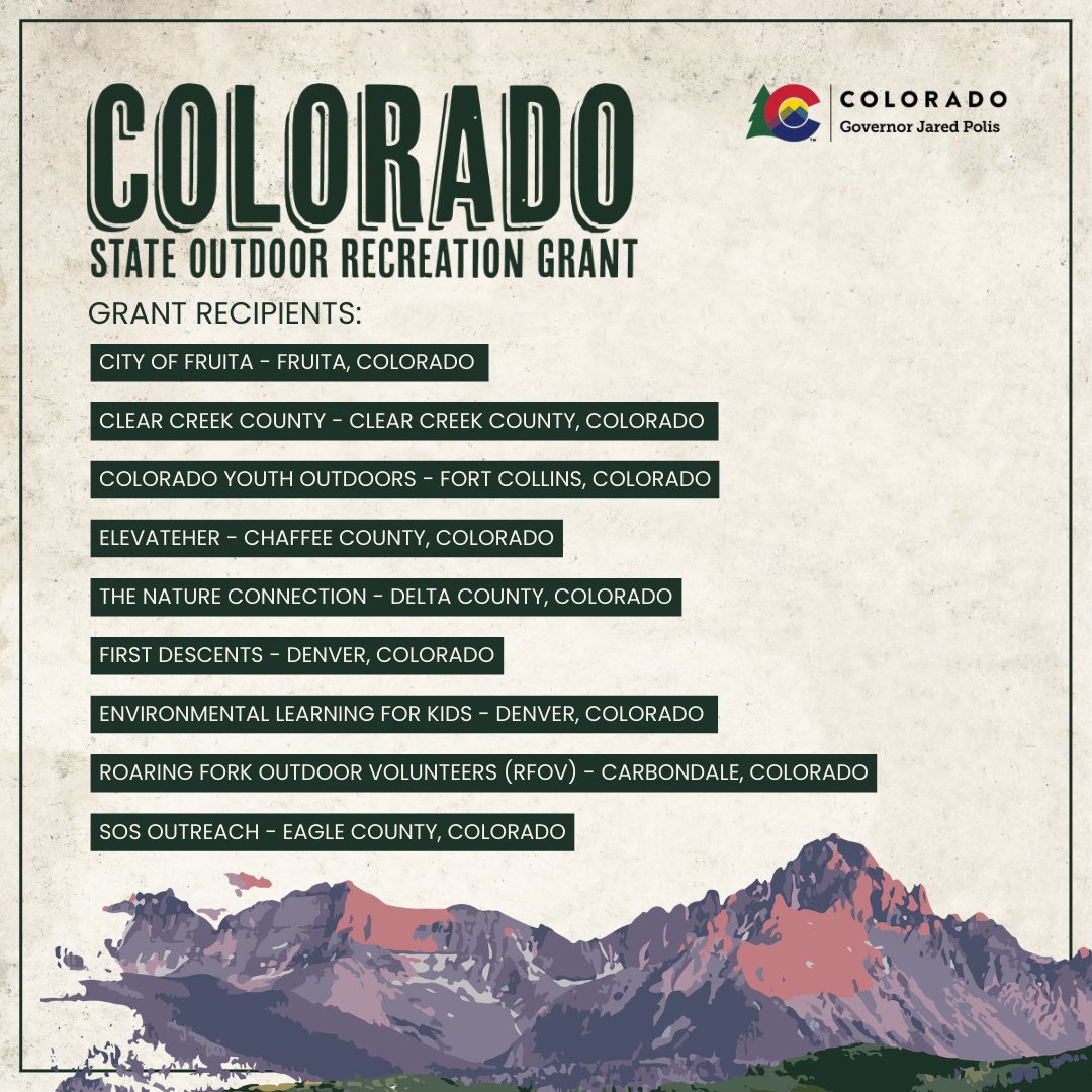 Governor Jared Polis (@govofco) on Twitter photo These grants continue the work of my administration to strengthen Colorado’s economy that works for everyone, and we’re pleased to support strong projects across the state.
<a href="/ColoradoEcoDevo/">Colorado Eco Devo</a> These grants continue the work of my administration to strengthen Colorado’s economy that works for everyone, and we’re pleased to support strong projects across the state.
<a href="/ColoradoEcoDevo/">Colorado Eco Devo</a>