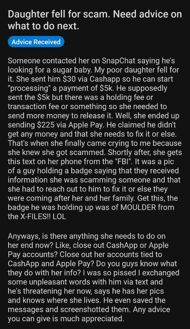 ask_aubry's tweet photo. If y'all ever wonder what those Sugar Baby/ Sugar Daddy scams comments are about, this is what they do. https://t.co/niFbsLL5e6