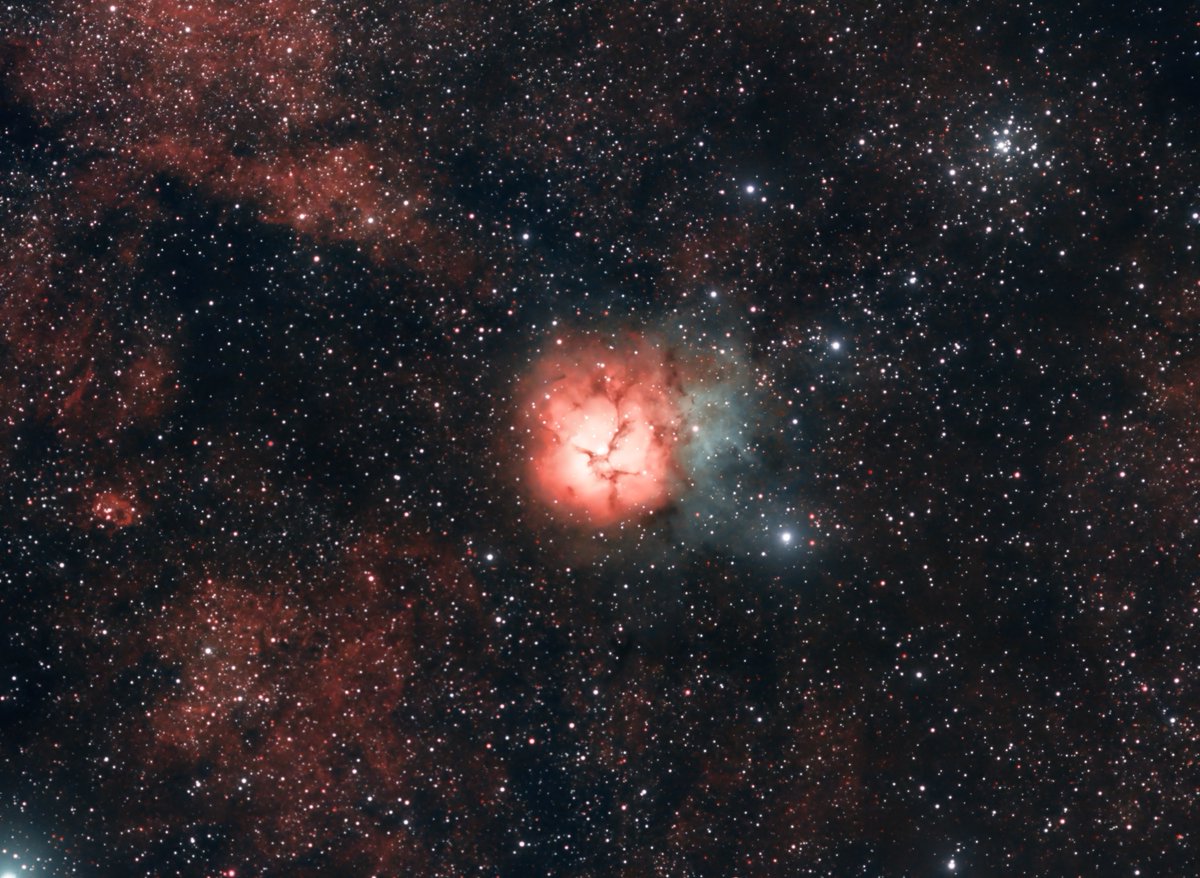 Negrokistani's tweet photo. Trifid Nebula M20

#trifid #trifidnebula #trifida #deepspaceobject #DSO #astrophotography #astrophoto #ioptron #zwo #zwoasi #redcat51 #zwoasiairpro #CEM25 #nebula #nebulosa #astrofotografia #astrofoto #space #nasa https://t.co/nbxLYvWtLL