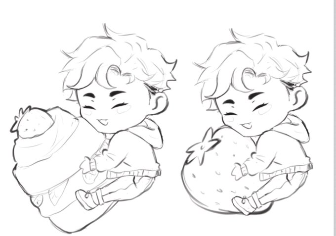 i got randomly inspired and sketched some strawberry tsumu concepts 🍓🥺 
