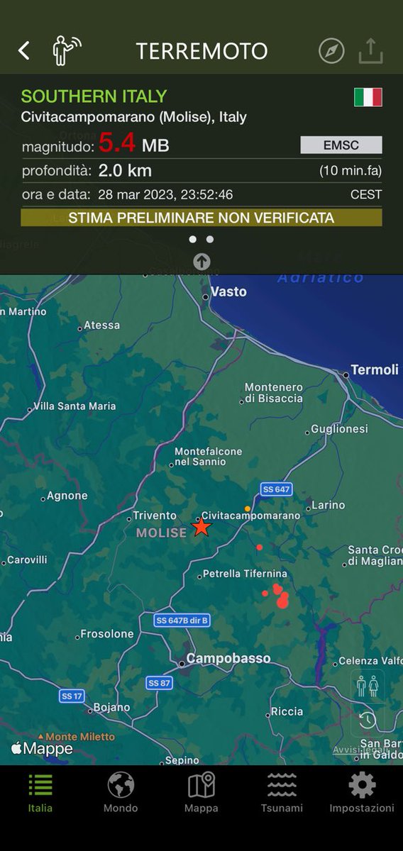 State tutti bene?!? 

10 min. fa #terremoto 5.4 a Civitacampomarano (Molise), Italy