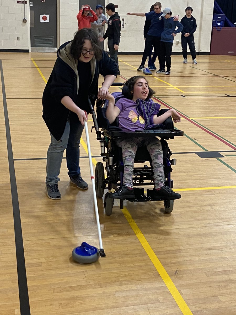 StCofA_HCDSB's tweet photo. What an awesome experience for our students to try curling the past few days through the @rocksandrings program! Lots of fun and excitement to be seen and heard in our gym. @HCDSB https://t.co/fawpje5O9q