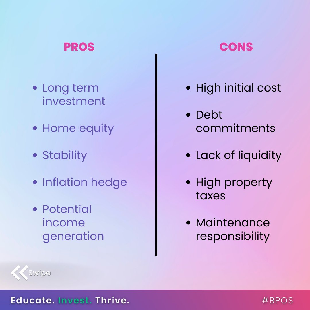 boredpunksoc's tweet image. Weighing the pros and cons of buying a property 🏠

What should we add more to the list?

#BPOSEducates #BPOS
