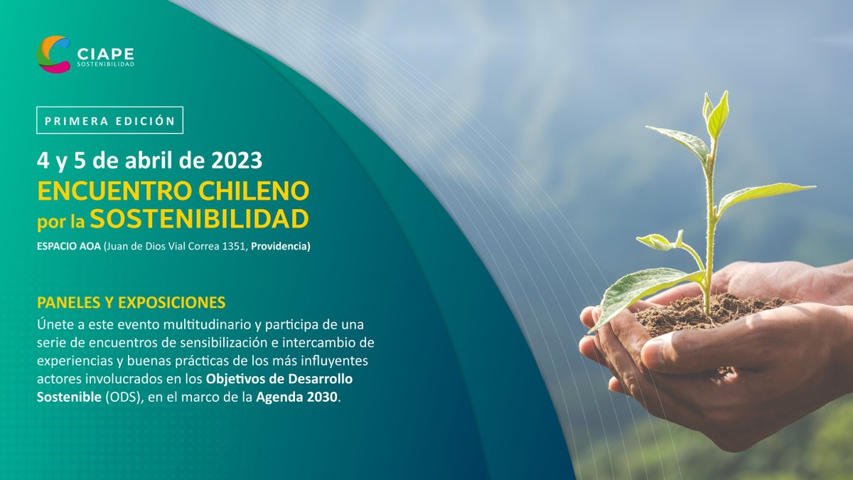🏗️✳️Como ChileGBC participaremos en el "Encuentro Chileno por la Sostenibilidad"♻️organizado por <a href="/CIAPE/">CIAPE</a> para compartir experiencias y desafíos sobre desarrollo sostenible en Chile.
☝️📌No puedes faltar 📌☝️

🗓️ 4 y 5 de abril de 2023 
Inscripciones tinyurl.com/2pw9need
