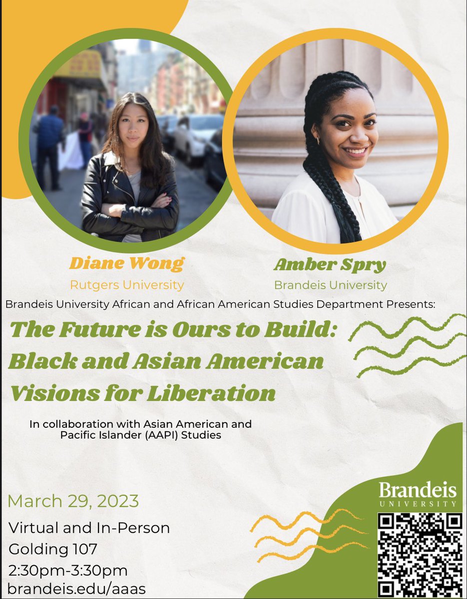 BrandeisAAAS's tweet photo. Happening TOMORROW! 
Scan QR code to access webinar https://t.co/2pdZsdDNrp