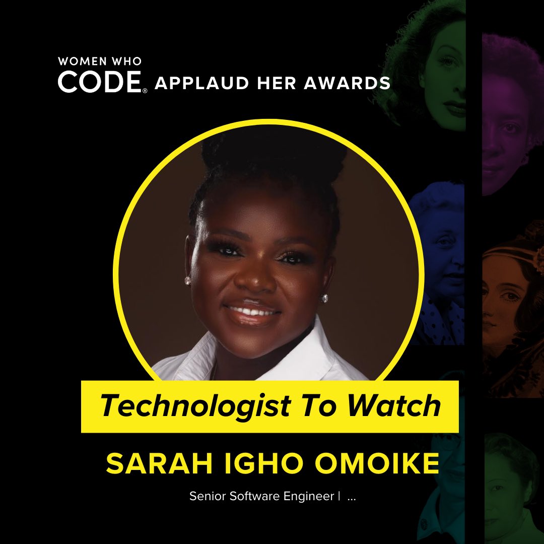 🎉I’ve been officially selected on this year’s list of @WomenWhoCode Technologist to watch! I appreciate the recognition and the privilege of being included with such brilliant technologists ☺️

List: code.womenwhocode.com/100-technologi… 

#WWCode 
#WomenWhoCode
#WomenInTech 
#ApplaudHer