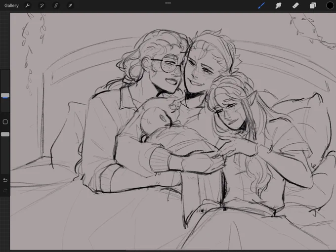 this is more of the actual planned sketch but i think the difference between the initial thumbnail and the final is silly LMAO 