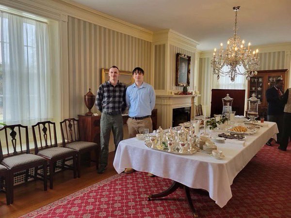 This morning, Javier Ahumada and Jean-Luc Martin attended a reception hosted by Governor Janet T. Mills, celebrating Francophone culture at the Blaine House in Augusta.