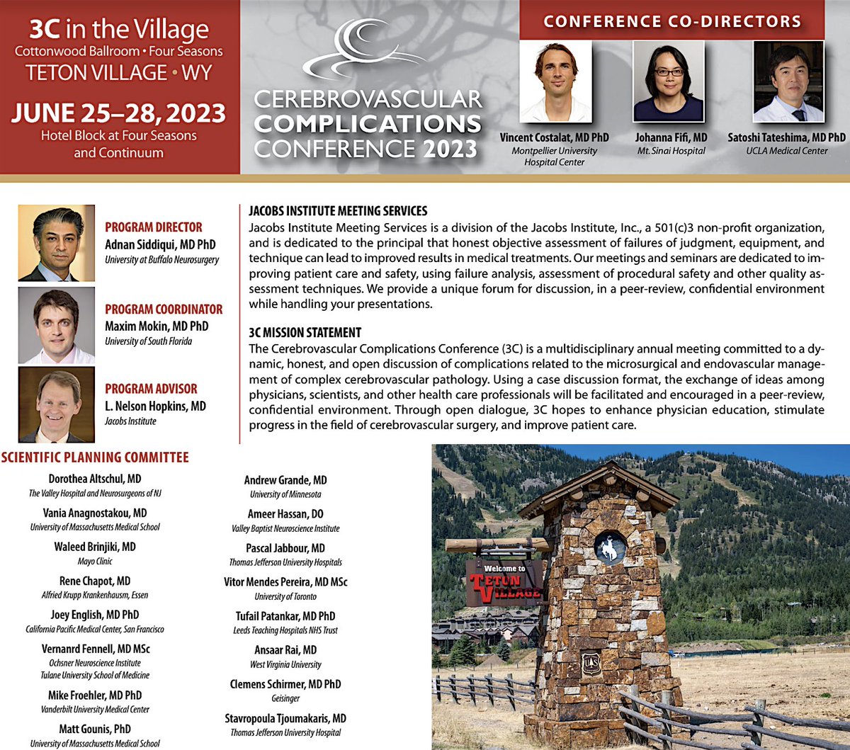 MaxMokinMD (@mokinmax) on Twitter photo “Learn from the mistakes of others. You can't live long enough to make them all yourself”― Eleanor Roosevelt. Registration is now open for 2023 Cerebrovascular Complications Conference, June 25-28 with <a href="/_AdnanSiddiqui/">Adnan H. Siddiqui, MD</a> <a href="/JacobsInstitute/">Jacobs Institute | Nonprofit Med-Tech</a> <a href="/johannatfifi/">Johanna T. Fifi, MD</a> <a href="/NRIStrokeTeam/">Vincent Costalat</a> <a href="/STateshimaMD/">Satoshi Tateshima, MD, DMSc</a> “Learn from the mistakes of others. You can't live long enough to make them all yourself”― Eleanor Roosevelt. Registration is now open for 2023 Cerebrovascular Complications Conference, June 25-28 with <a href="/_AdnanSiddiqui/">Adnan H. Siddiqui, MD</a> <a href="/JacobsInstitute/">Jacobs Institute | Nonprofit Med-Tech</a> <a href="/johannatfifi/">Johanna T. Fifi, MD</a> <a href="/NRIStrokeTeam/">Vincent Costalat</a> <a href="/STateshimaMD/">Satoshi Tateshima, MD, DMSc</a>