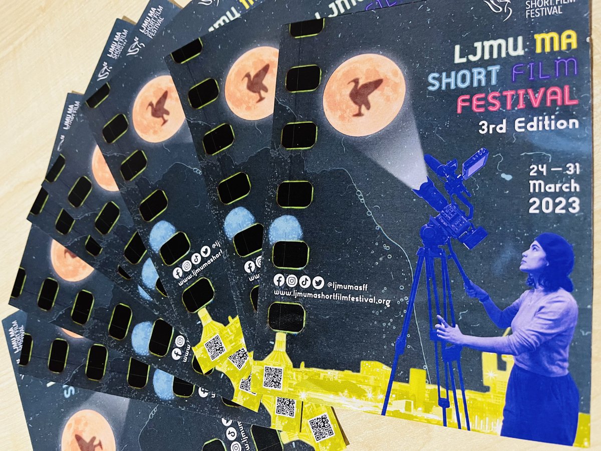LJMUMASFF's tweet photo. Have you seen our flyers out and about? We have been spreading the news about the @LJMU Short Film Festival all over Liverpool! Don't forget to check out the full programme for FREE on our website while you still can! https://t.co/pPJ0yCt0sA https://t.co/R4c6IVl1Yo
