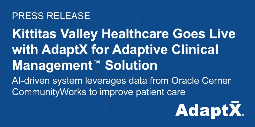 AdaptXclinical's tweet photo. We are live at Kittitas Valley Healthcare using CommunityWorks’ “Standard Clinical Extract” to speed deployment for Oracle Cerner customers!  https://t.co/ZtZzBApvuJ https://t.co/8GuYSTHf3i