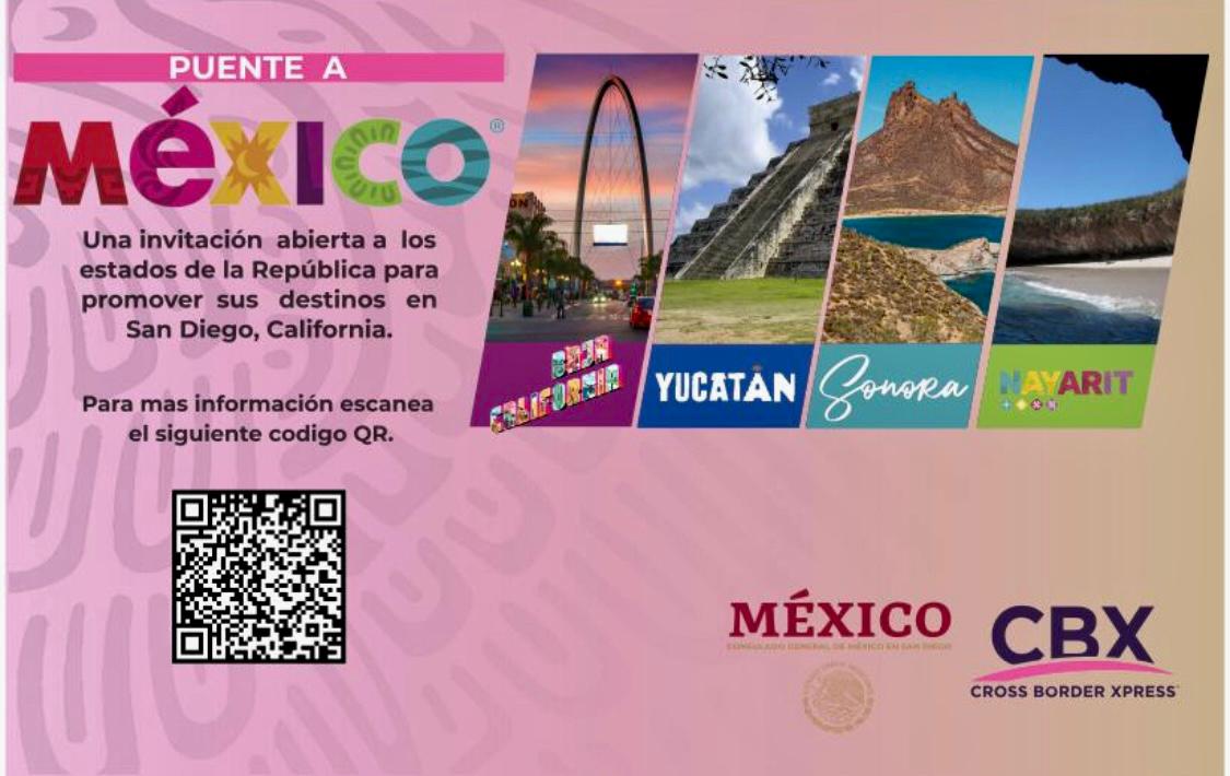 El programa de promoción turística #PuenteAMéxico es una invitación de @ConsulMexSdi a los estados de 🇲🇽 para exhibir en su sede, un fin de semana, su cultura, gastronomía y destinos. Grx a nuestro aliado @CrossBrdrXpress y a su CEO @JGoytortua x presentarlo en #TianguisTurístico