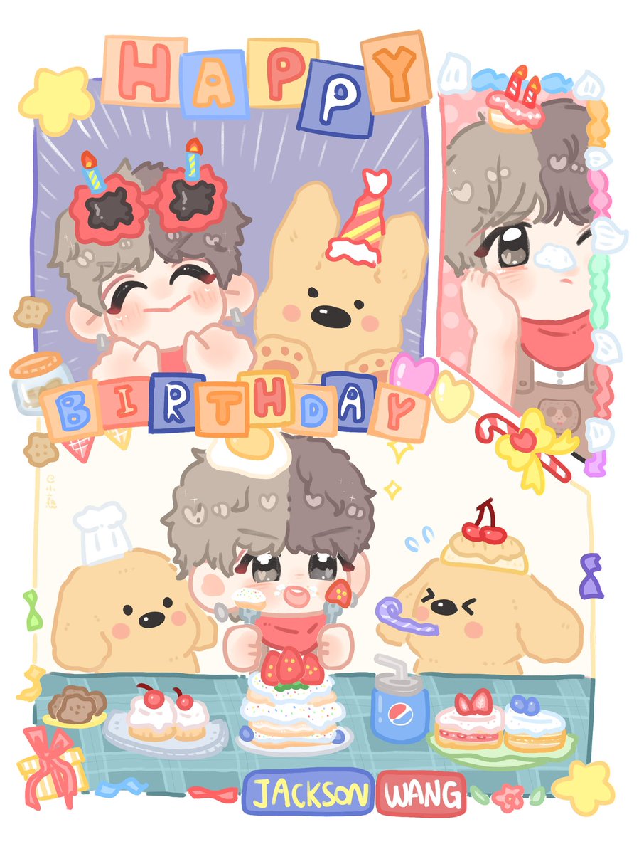 怎么会这样！居然画完忘了发这里🥹...

<a href="/JacksonWang852/">Jackson Wang</a> 
那就迟来的一句生日快乐🎂🎉🎁
㊗️万事顺遂

#MAGICMANJacksonDay
#王嘉尔 #JacksonWang #잭슨