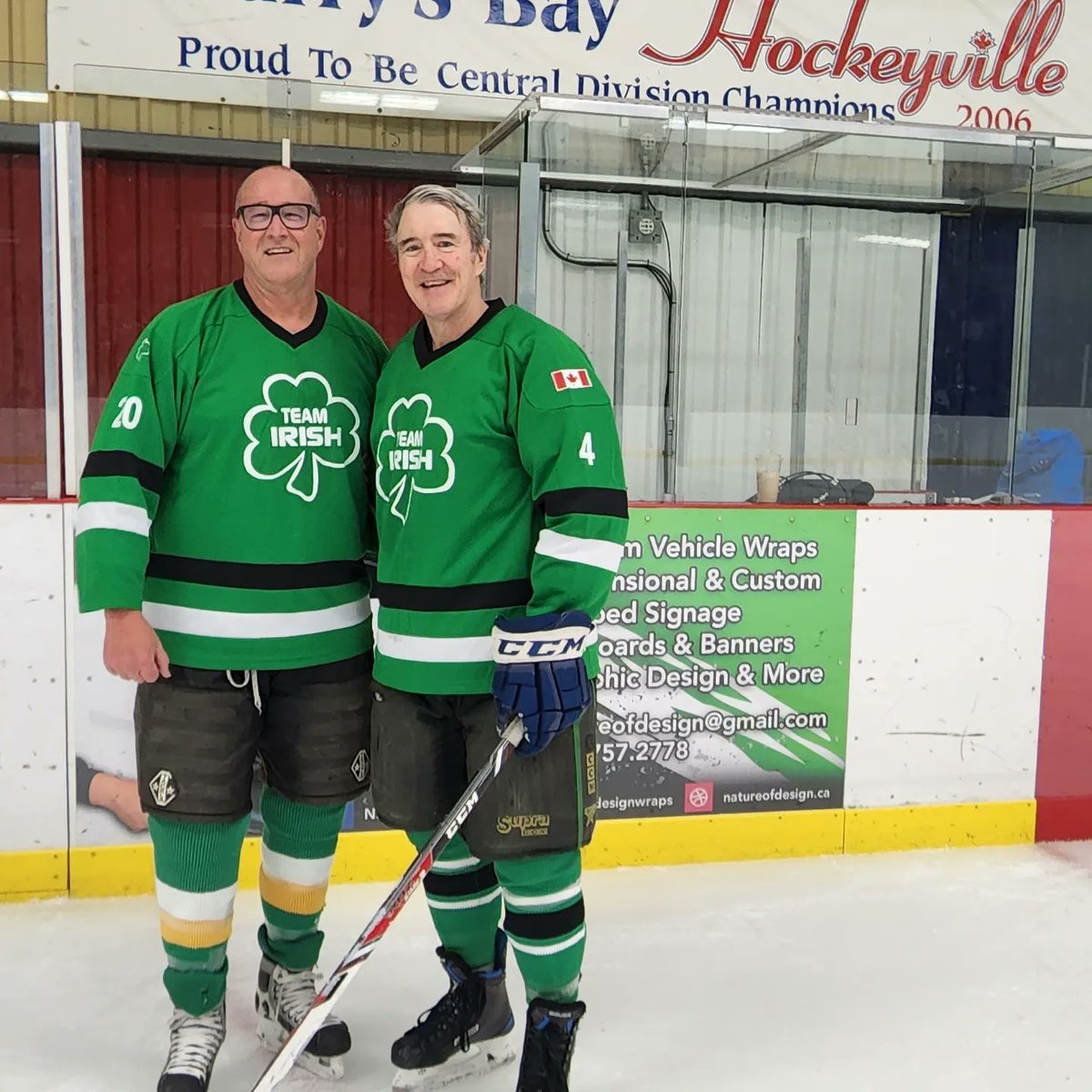 SeanKelly97's tweet photo. Enjoyable weekend participating in recent #heritagecup in #barrysbay .  #hockey #culture #Fellowship #homecoming - great to skate with former @MapleLeafs #stewgavin for #teamirish @MadawaskaValley https://t.co/CdXYlp6glJ