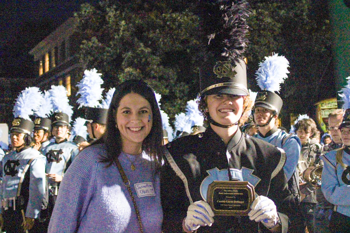 UNCBAA's tweet photo. Meet the first two winners of the inaugural Jeffrey Fuchs Band Ambassador Scholarship: Cassidy Dellinger (‘23) and Joelle Mogabanga (‘23) 🤩

Make a gift TODAY for #GiveUNC to help support deserving @UNC_Bands students like Cassidy and Joelle 💙

Donate ➡️ https://t.co/dimG2dVe2b https://t.co/IrJJYeqdjO