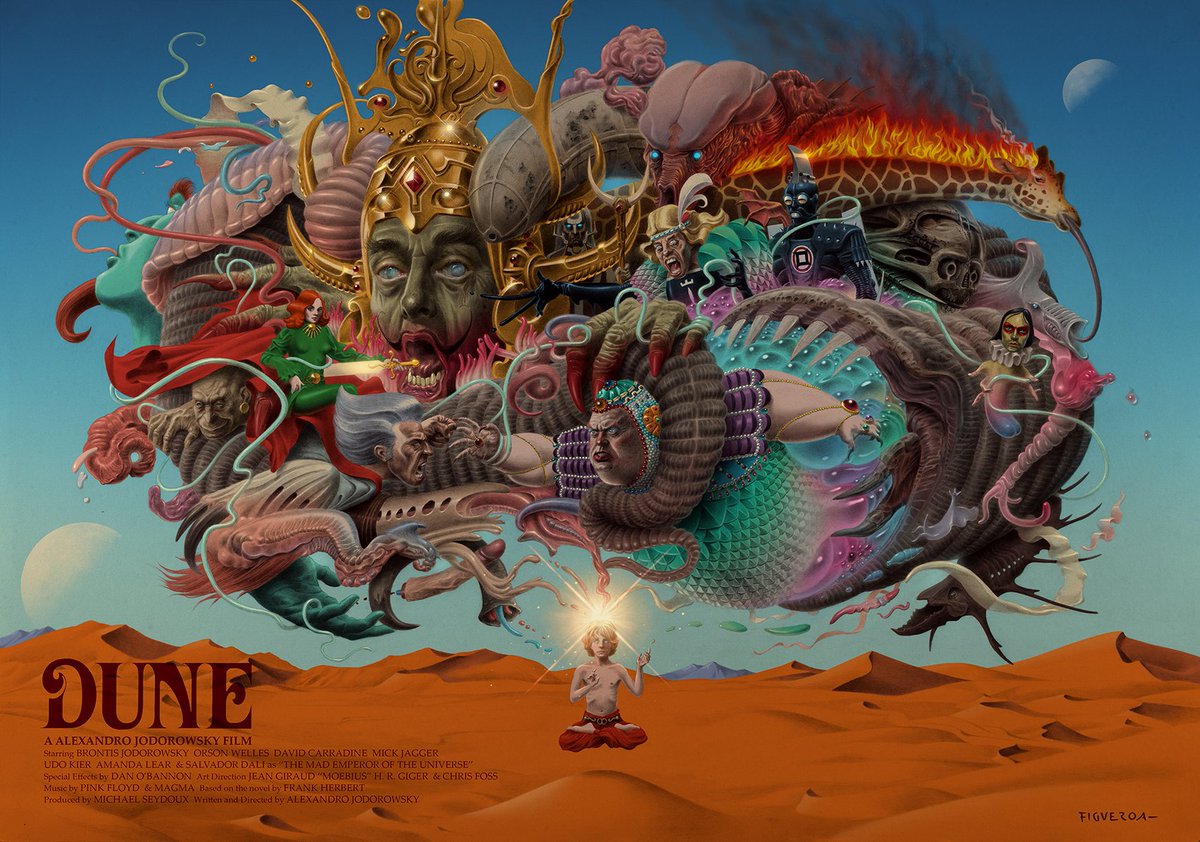 TheCinegogue's tweet photo. This poster for Alejandro Jodorowsky's Dune by @FigueroaFilms is a thing of beauty. https://t.co/gVjCJnkcyJ