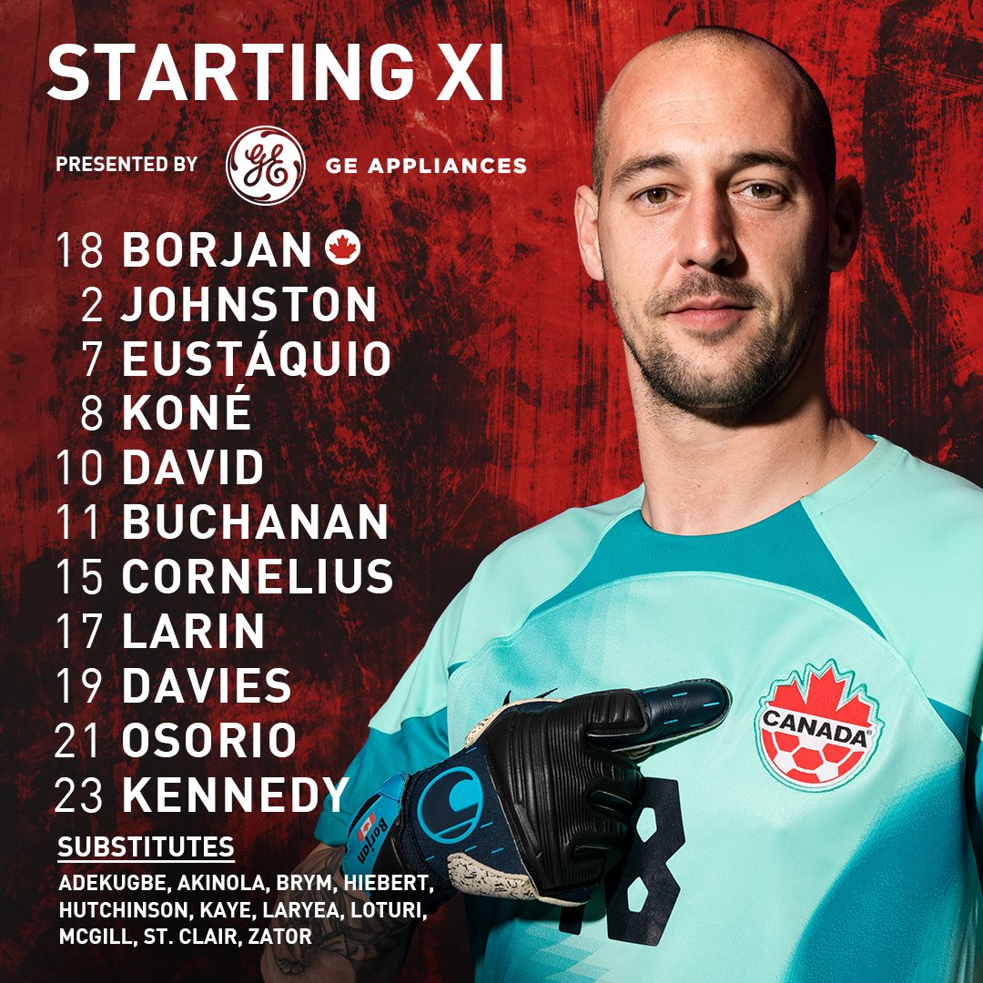 CanadaSoccerEN's tweet photo. Your #CANMNT Starting XI v. Honduras 🇨🇦

Presented by @GE_Appliances

#WeCAN https://t.co/mra1r7fWTW