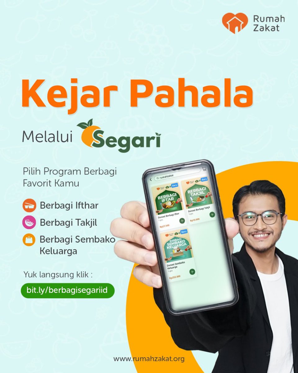 rumahzakat's tweet photo. Nggak cuma belanja, spesial di bulan ramadhan, melalui Segari, Teman Segar juga bisa sekaligus kejar pahala dengan program ramadhan rumah Zakat.
Belanja sekaligus kejar pahala, bisa dimana dan kapan saja!
Klik link : https://t.co/YFXG4EXo3d
#SegariID #RamadhanKejarPahala https://t.co/t5SIOFG3B6