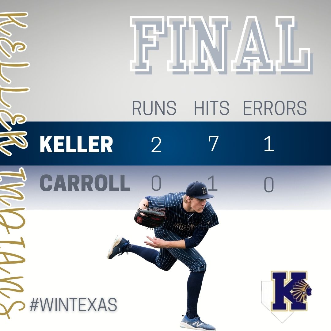Keller takes Game 1 in a close one until finally getting on the board in the Top of 6.

W➡️ T. Zahradnik 7 IP / 0 ER / 1 BB / 12 Ks [Complete shutout!]

2 hits each: F. Polydoroff &amp; B. Hartwig. Hits by Z. Makarewich &amp; J. Spencer scored the 2 runs we needed to win.

#wintexas