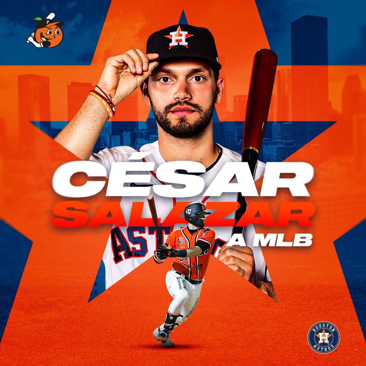 De 𝐇ermosillo para 𝐇ouston. 🌟 ¡<a href="/cesarsalazar34/">Cesar Salazar</a> bienvenido a @LasMayores! 🔥

Un mexicano más se hará presente desde el día inaugural. 🇲🇽

#La𝐇VaConTodos 🍊