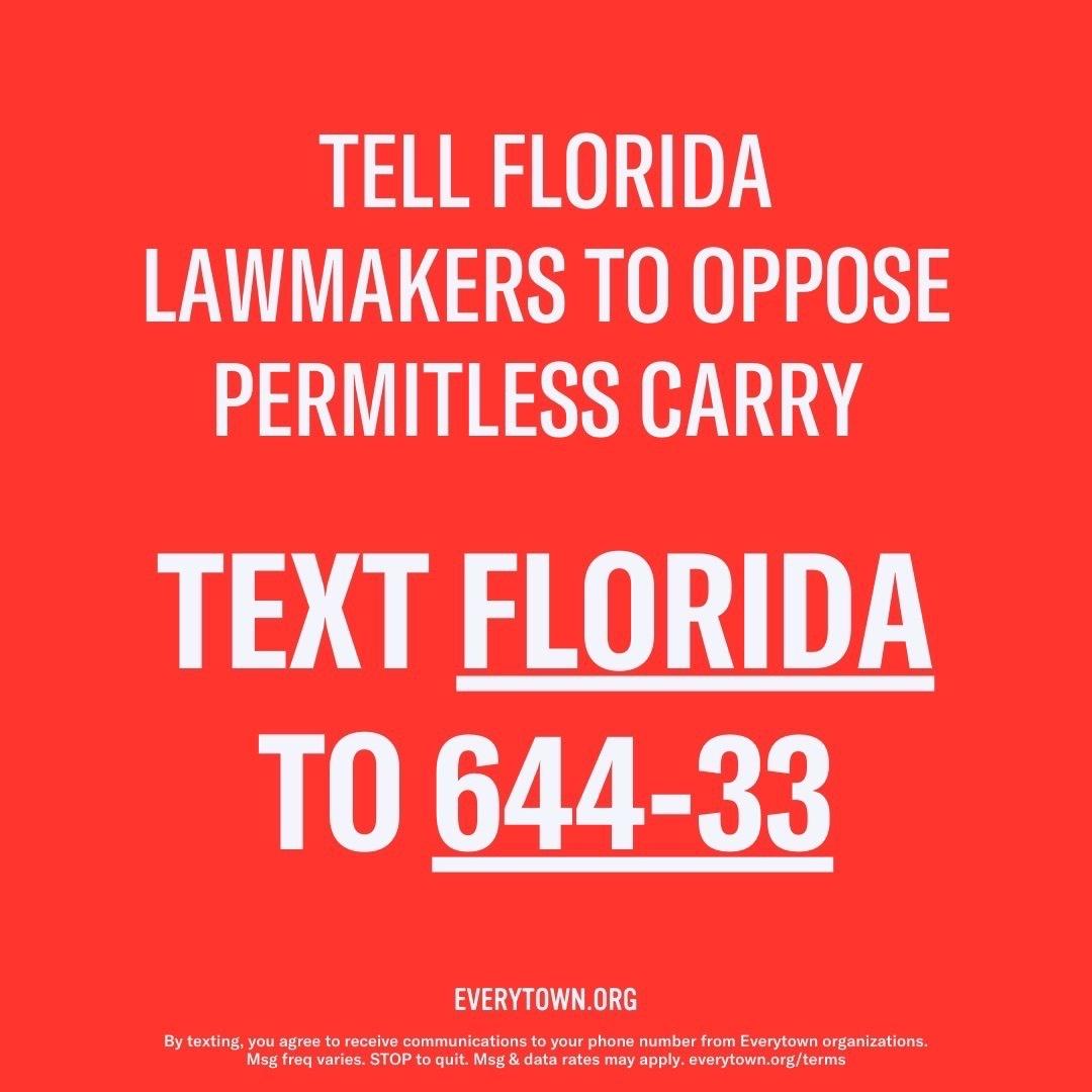 GValimont's tweet image. Not even 48 hours after the latest mass shooting @FLSenateGOP rushes to pass #PermitlessCarry TOMORROW, loosening #Florida gun laws, just like #Tennessee.
We @MomsDemand are done with politicians that put profits over people. 
Text ⬇️ to ☎️ your Senator
#Flapol
#MomsAreEverywhere