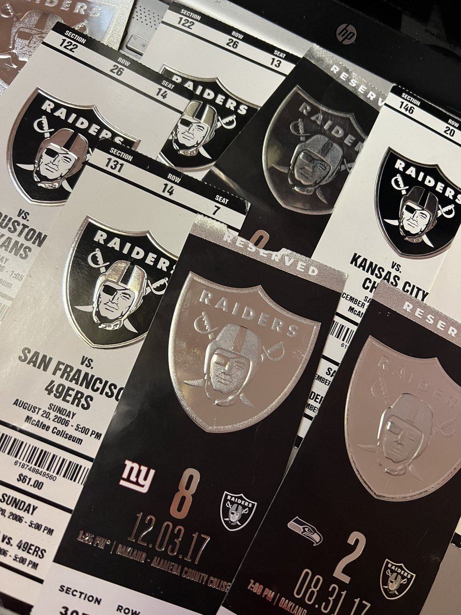 I miss hard tickets! Found an old lanyard with tickets from 2006-2017 here are a few! #Raiders #OaklandStateOfMind #OaklandRaiders #Throwback #TakeItBackTuesday #RaiderNation #TownBidness