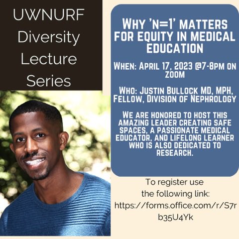 UW_NURF's tweet photo. Please join us as we welcome Dr. Justin Bullock as UWNURF Diversity Lecture Series April Speaker.
•Date:  Monday April 17, 2023 7-8pm
•Speaker: Justin Bullock MD, MPH, Fellow, Division of Nephrology

https://t.co/VpUAWr6rMx https://t.co/unFsACKxpy