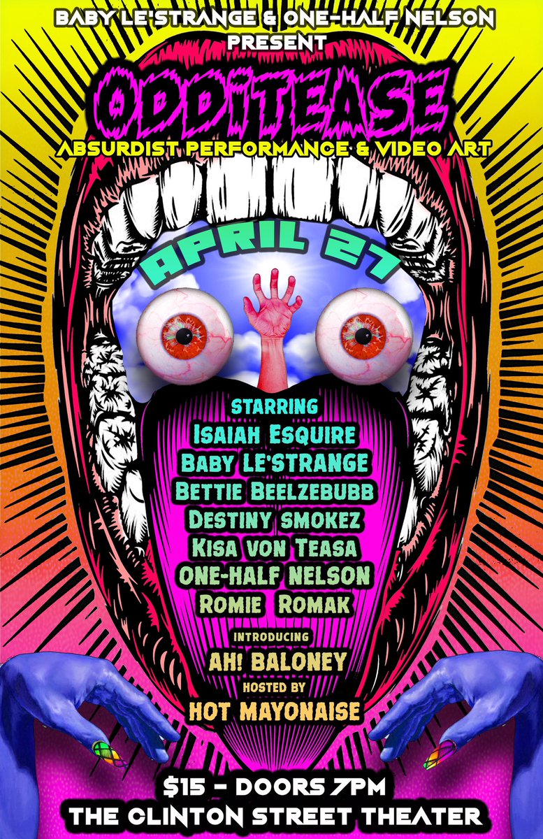 Now is the time to support queer art! Come out to Clinton Street Theater on 4/27 for burlesque, drag, performance art and video!!! eventbrite.com/e/555859178767.